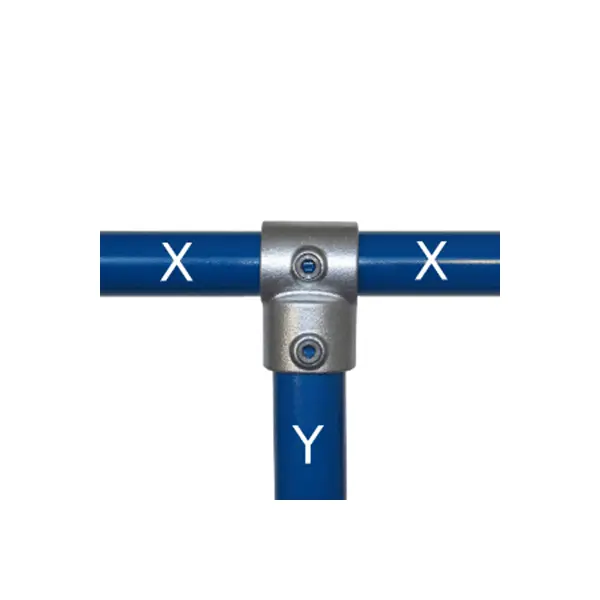 Konstrukční fitinka, spojka ocelových trubek pr. 48,3 mm | pr. 42,4 mm – redukční odbočka 101-D48/C42